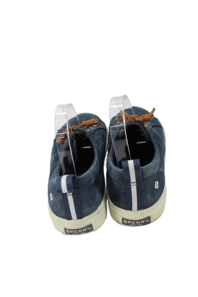 Sperry Men's Round Toe Rubber Soles Suede Sneakers Navy Blue Size 11