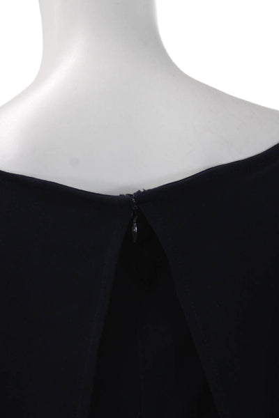 Vince Camuto Womens Plus Dark Blue Jumpsuit Long Sleeve Boat Neck Size 14