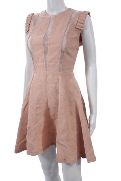 Sandro Women Beige A-Line Fit & Flare Dress Sleeveless Size S