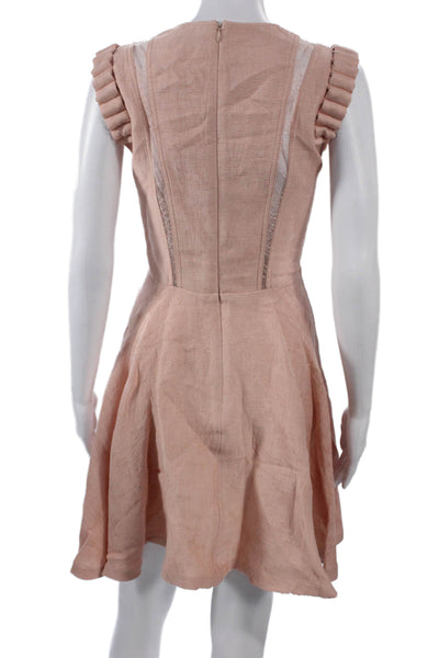 Sandro Women Beige A-Line Fit & Flare Dress Sleeveless Size S