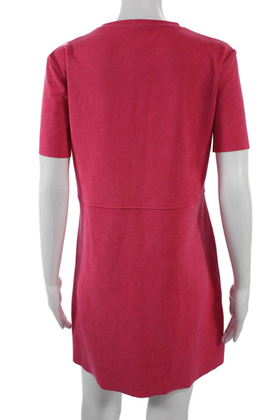 Zara Womens Shift T Shirt Dress Pink Short Sleeve Crew Neck Size S