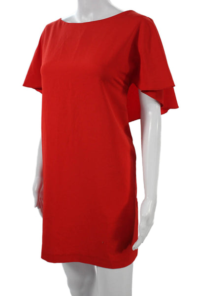 Zara Basic Women Shift Mini Dress Red Round Neck Size M
