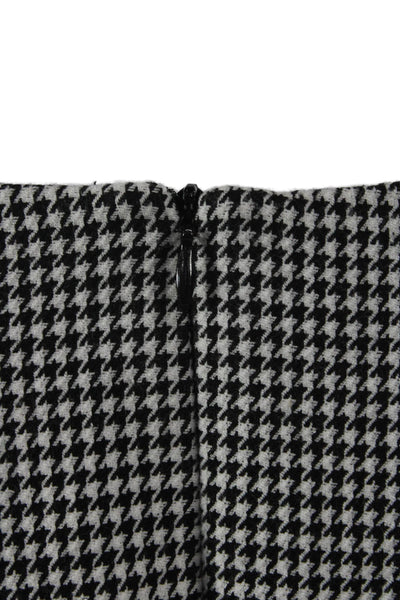 Zara Woman Women Sheath Dress Black Check Round Neck 3/4 Sleeve Size L
