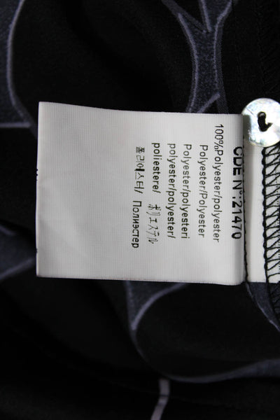 Armor Lux Womens Tunic Blouse Black V Neck Long Sleeve Geometric Size 40
