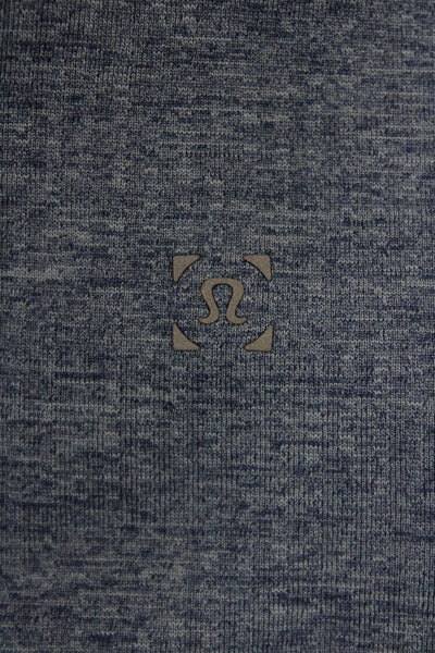 Lululemon Mens Blue V Neck Short Sleeve Polyester Blend T-Shirt Size L