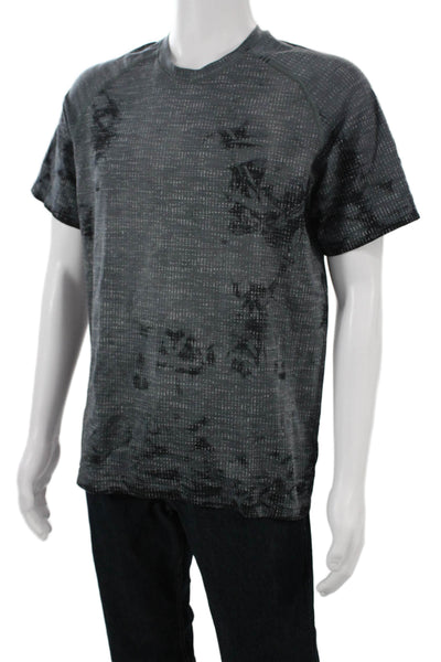 Lululemon Mens Black Geometric Crew Neck Short Sleeve T-Shirt Size L