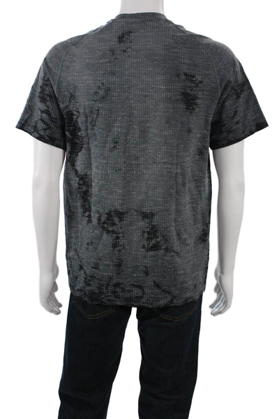 Lululemon Mens Black Geometric Crew Neck Short Sleeve T-Shirt Size L