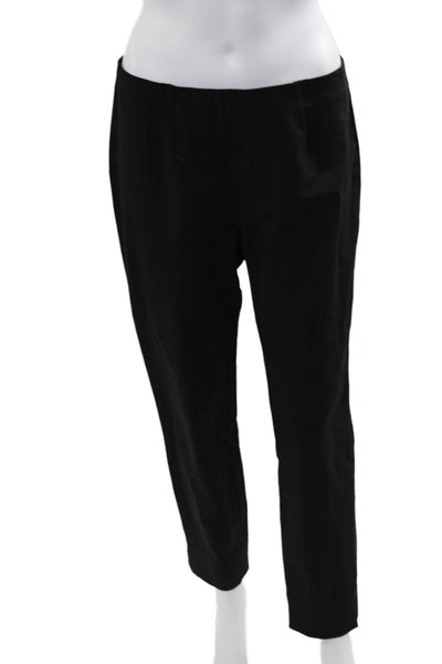 Seductive Women Ankle Dress Pants Black Cotton Blend Classic Size 40
