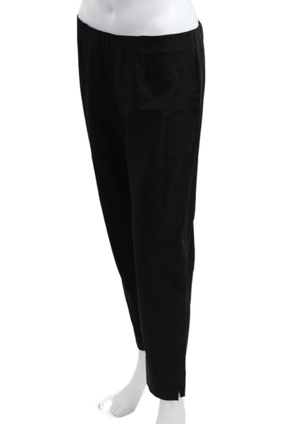 Seductive Women Ankle Dress Pants Black Cotton Blend Classic Size 40