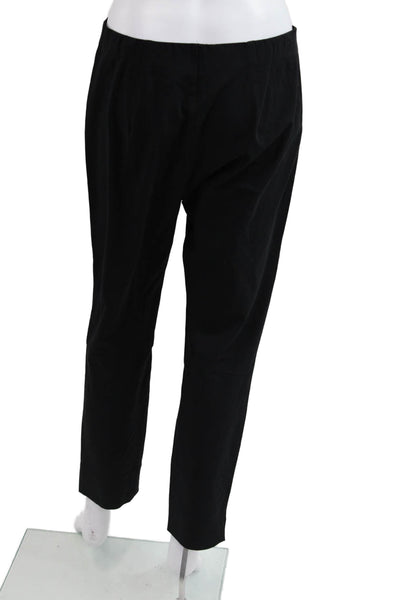 Seductive Women Ankle Dress Pants Black Cotton Blend Classic Size 40