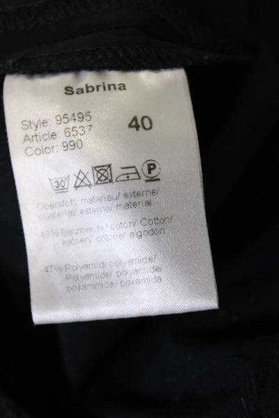 Seductive Women Ankle Dress Pants Black Cotton Blend Classic Size 40