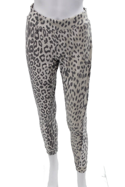 Chaser Womens Ankle Beige Animal Print Leggings Size XS