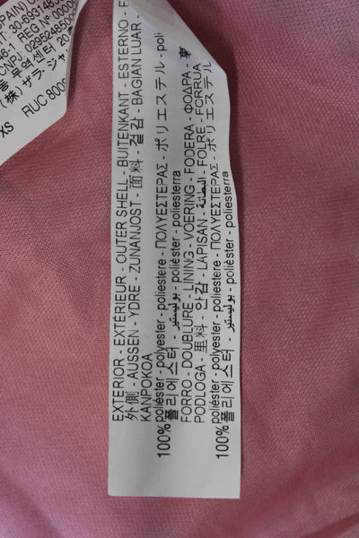 Zara Women Bodycon Mini Dress Pink Long Sleeve Floral Round Neck Size XS
