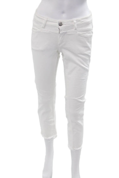 Closed Women Cropped Ankle Skinny Jeans White High Rise Size 26