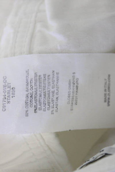 Closed Women Cropped Ankle Skinny Jeans White High Rise Size 26