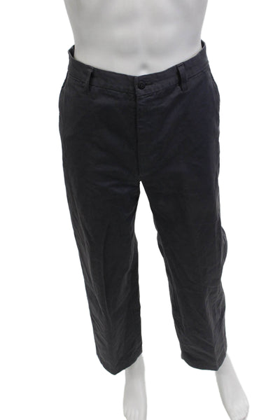 Masons Mens Dark Gray Cropped Chino Pants Cotton Army Size 32