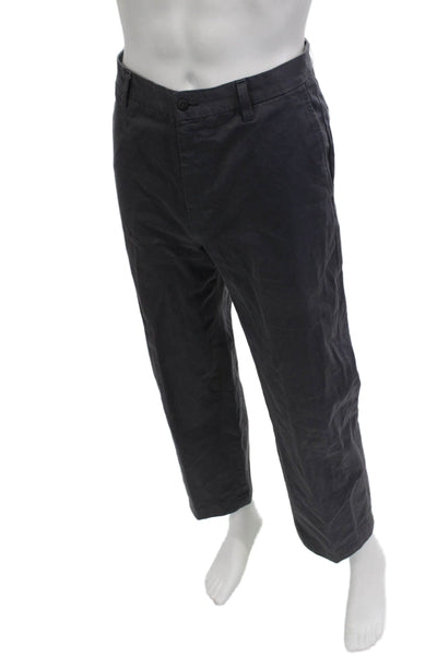 Masons Mens Dark Gray Cropped Chino Pants Cotton Army Size 32