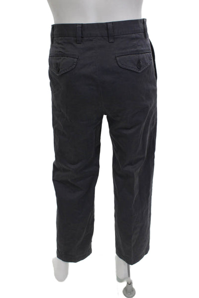 Masons Mens Dark Gray Cropped Chino Pants Cotton Army Size 32