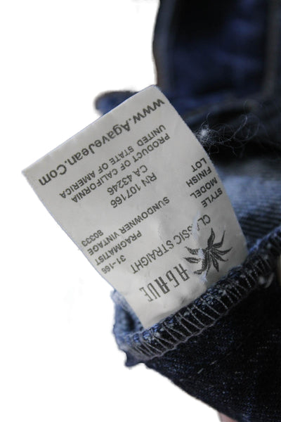 Agave Mens Dark Blue Straight Cotton Jeans Size 31