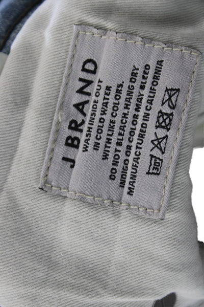 J Brand Mens Light Blue Cropped Straight Jeans Button Closure Size 30