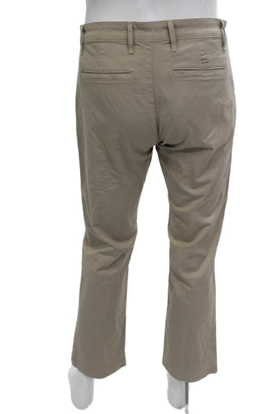 AG Adriano Goldschmied Mens Cropped Chino Beige Button Size 30