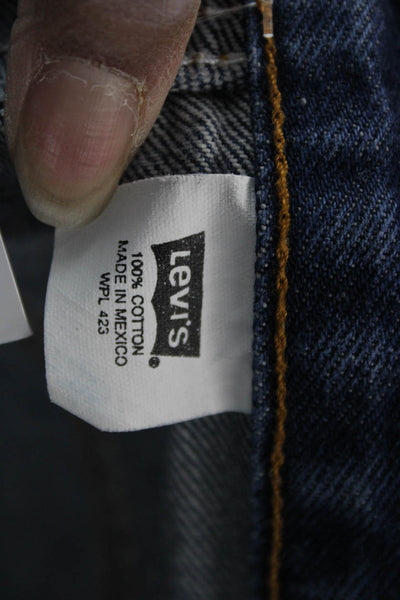 Levis Mens Cropped Straight Dark Blue Jeans Size 34
