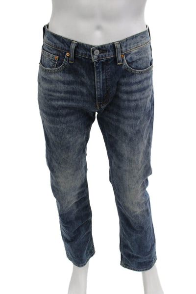 Levis Men Straight Jeans Blue 100% Cotton Button Fly Size 31