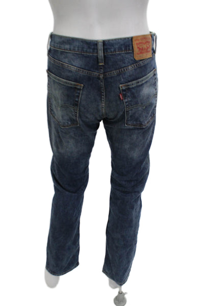 Levis Men Straight Jeans Blue 100% Cotton Button Fly Size 31