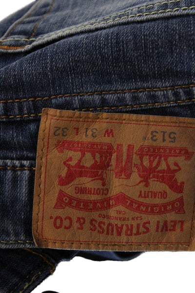 Levis Men Straight Jeans Blue 100% Cotton Button Fly Size 31