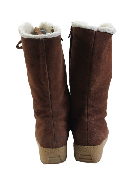 KORS Michael Kors Womens Suede Zip Up Mid-Calf Boots Brown Size 4