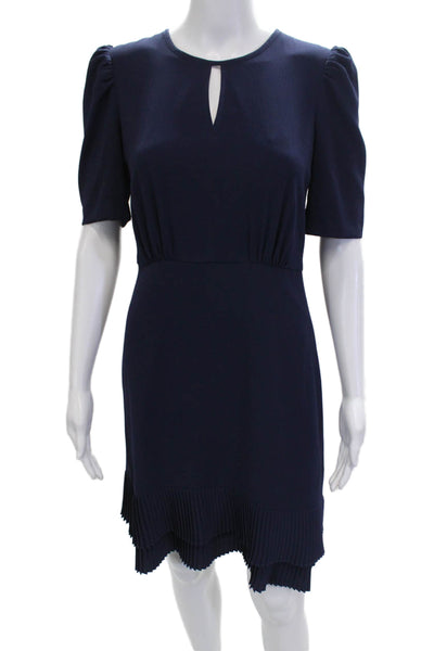 Maggy London Women Sheath Dress Dark Blue Knee Length Short Sleeve Size 2