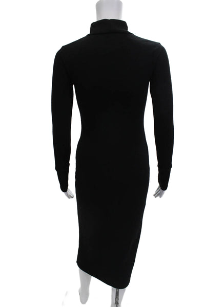 Zara Trafaluc Womens Bodycon Sweater Dress Black Turtleneck Long Sleeve Size M