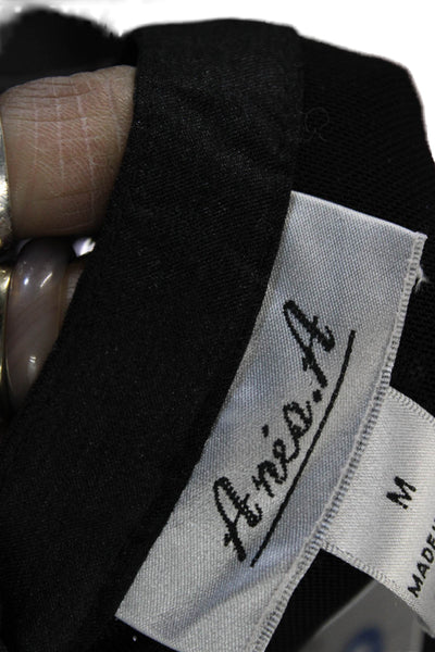 Aris A. Women 80s Argyle Black Polyester Crewneck 3/4 Sleeve Jacket Size S