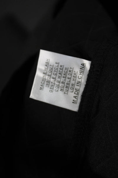 Shana Women Black Quilted Collared Argyle Coat Polyester Size 2XS