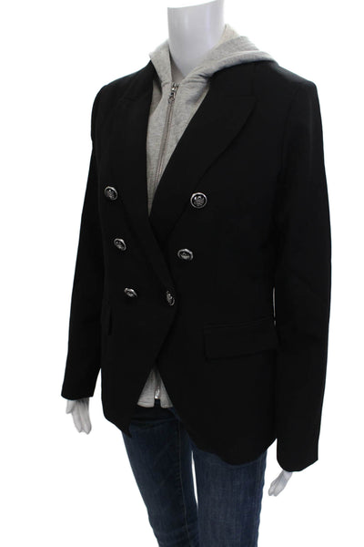 Renuar Women Classic Black Collared Button Blazer Long Sleeve Size 4