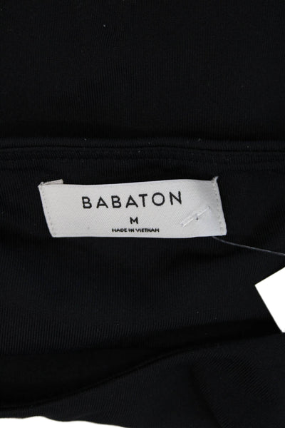 Babaton Women Black Cropped Basic Sleeveless Tank Round Neck Button Size M
