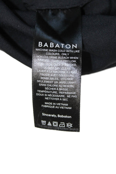 Babaton Women Black Cropped Basic Sleeveless Tank Round Neck Button Size M