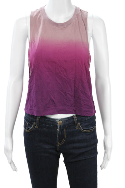 Athleta Womens Cropped Purple Tank 100% Nylon Sleeveless Size S