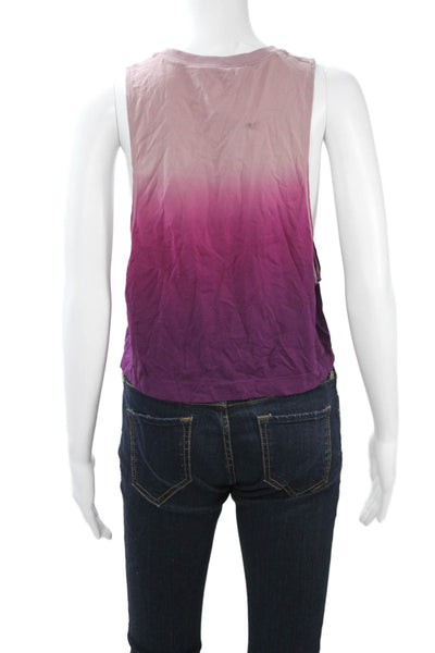 Athleta Womens Cropped Purple Tank 100% Nylon Sleeveless Size S