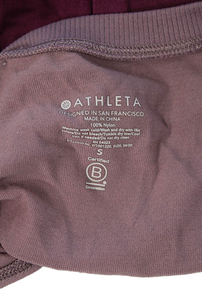 Athleta Womens Cropped Purple Tank 100% Nylon Sleeveless Size S