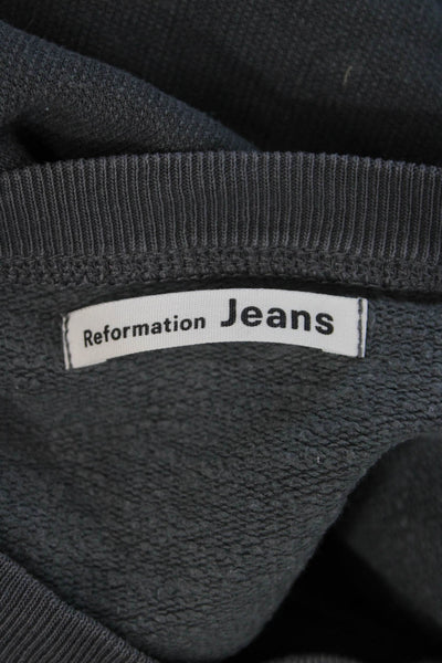 Reformation Women Pullover Sweatshirt Dark Gray Size S