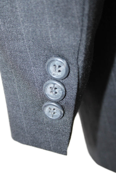 Nordstrom Mens Classic Striped Dark Gray Wool Suit Jacket Button Size 44