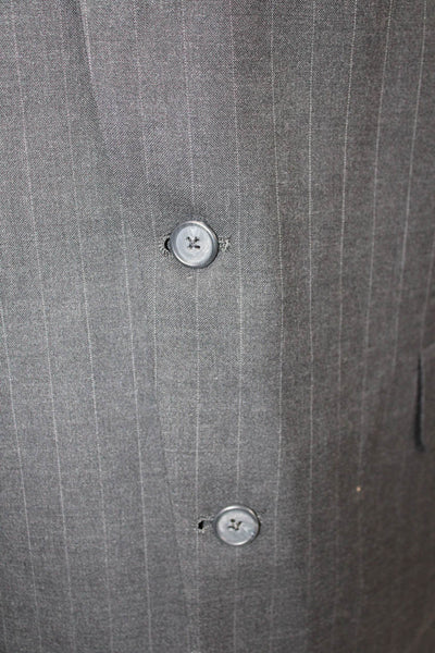 Nordstrom Mens Classic Striped Dark Gray Wool Suit Jacket Button Size 44