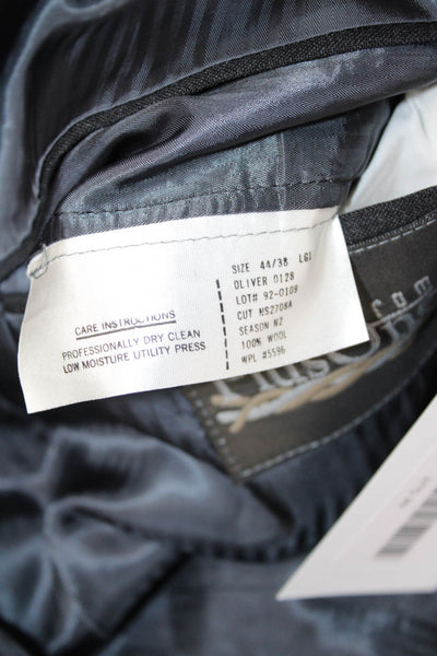 Nordstrom Mens Classic Striped Dark Gray Wool Suit Jacket Button Size 44