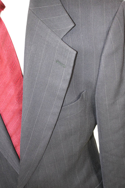Joseph Abboud Mens Dark Blue Striped Wool Suit Jacket Size 40