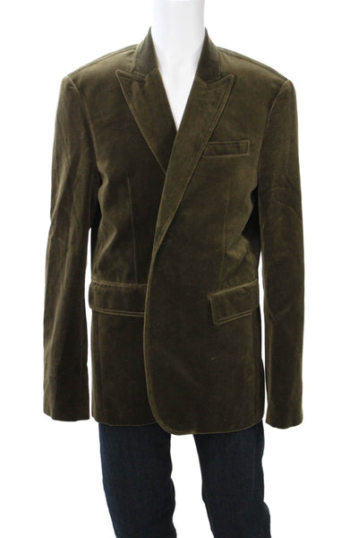 7 For All Mankind Mens Brown Cotton Button Blazer Long Sleeve Fall Size XL