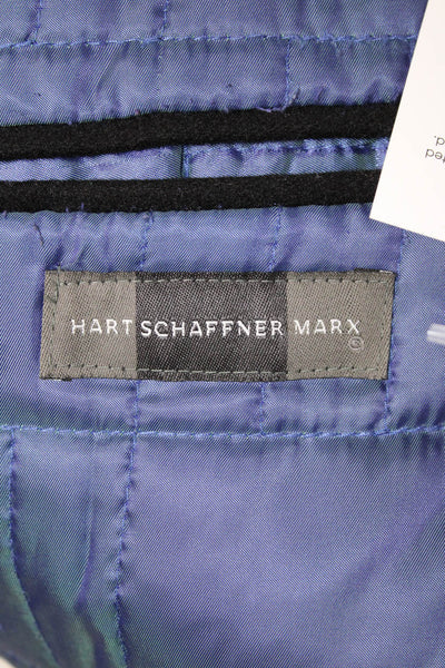 Hart Schaffner Marx Mens Black Wool Cashmere Overcoat Size 48