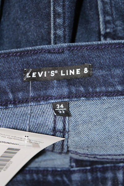 Levi's Mens Straight Dark Blue High Rise Jeans Inseam 32 Size 34