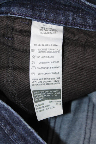 Levi's Mens Straight Dark Blue High Rise Jeans Inseam 32 Size 34