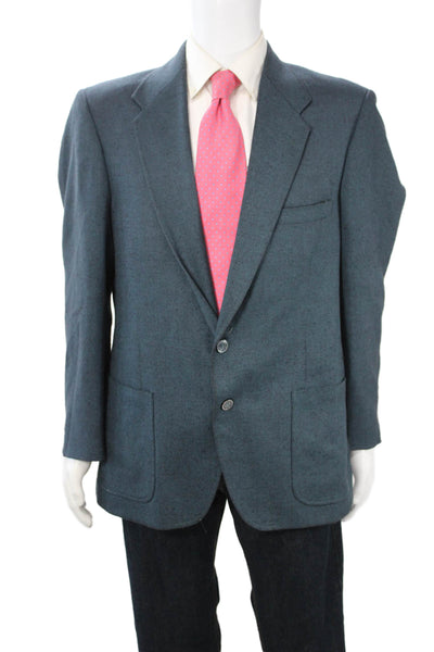 Farah Mens Dark Gray Wool Blend Button Blazer Classic Size 44